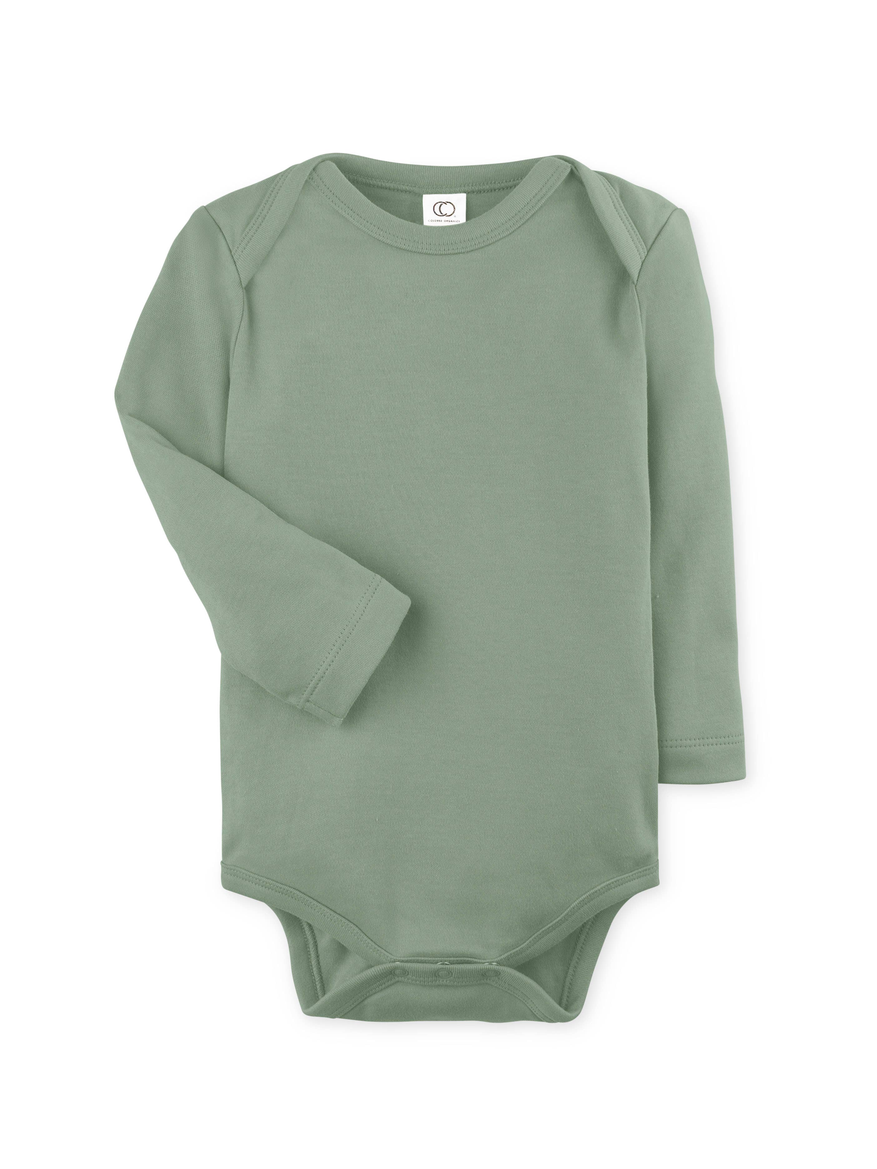 Organic Cotton Long Sleeve Bodysuit - Thyme