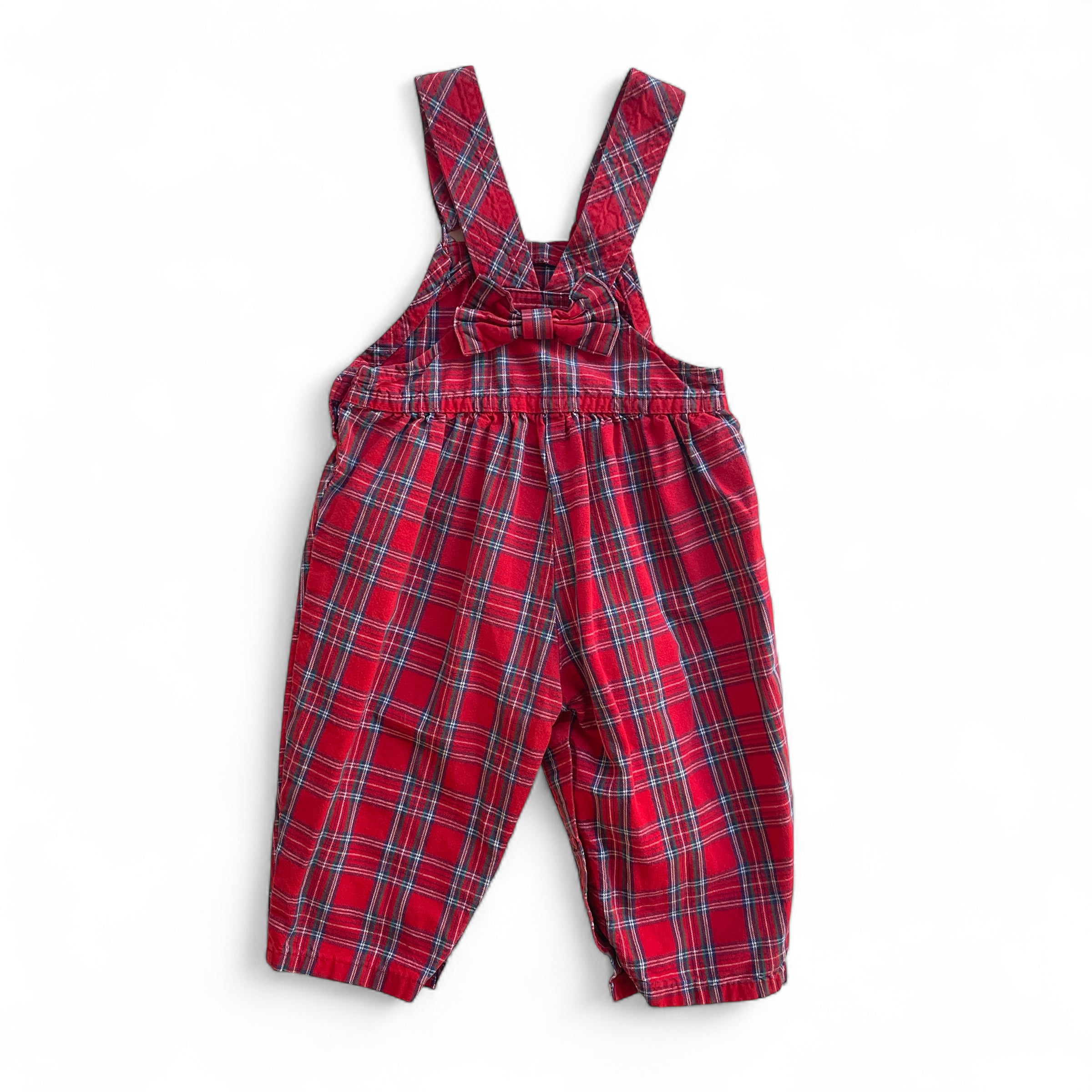 REPLAY VINTAGE - 18M - Osh Kosh Red Plaid Overalls with Bow