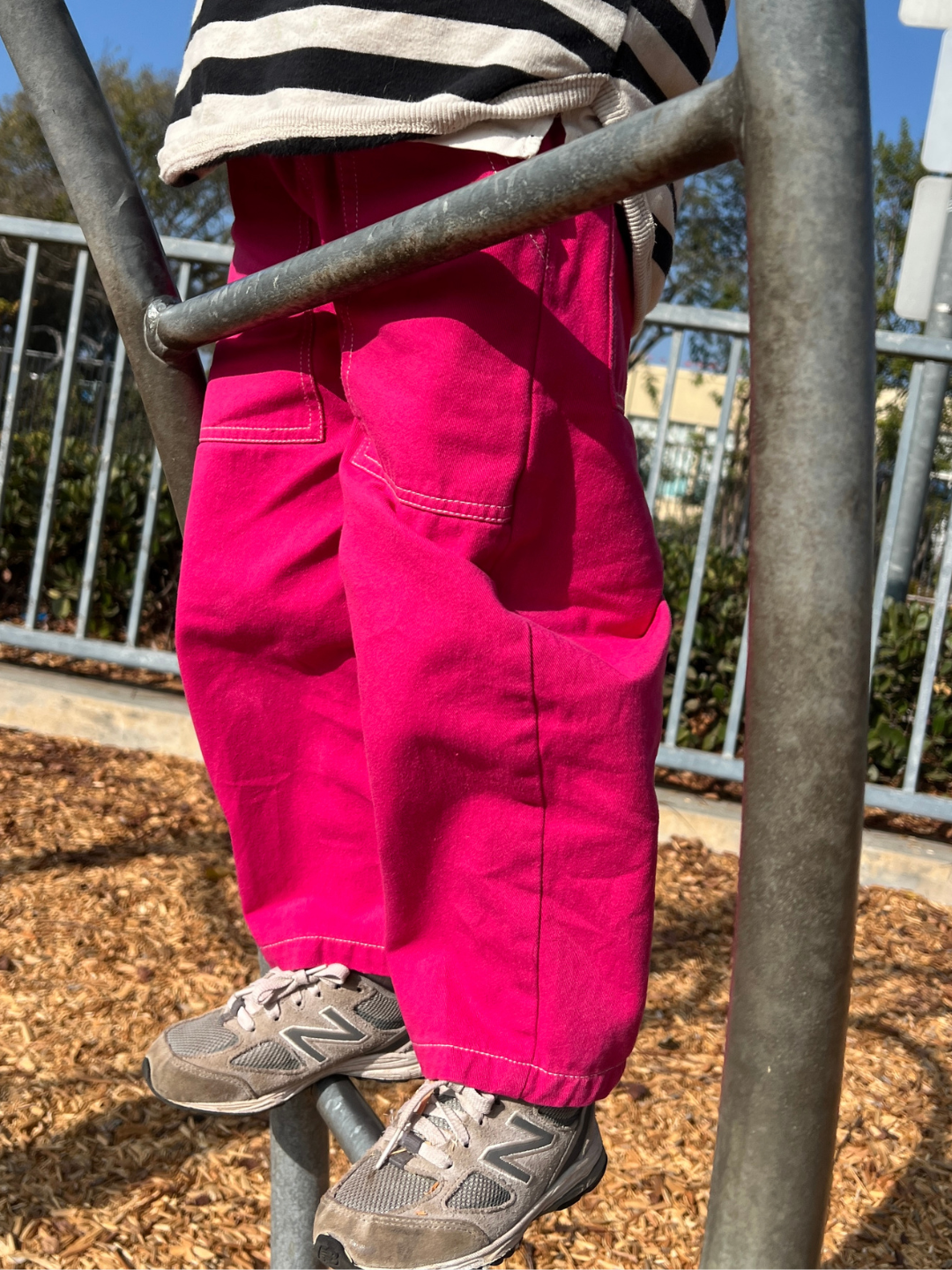MILK TEETH Topstitch Twill Pant Magenta