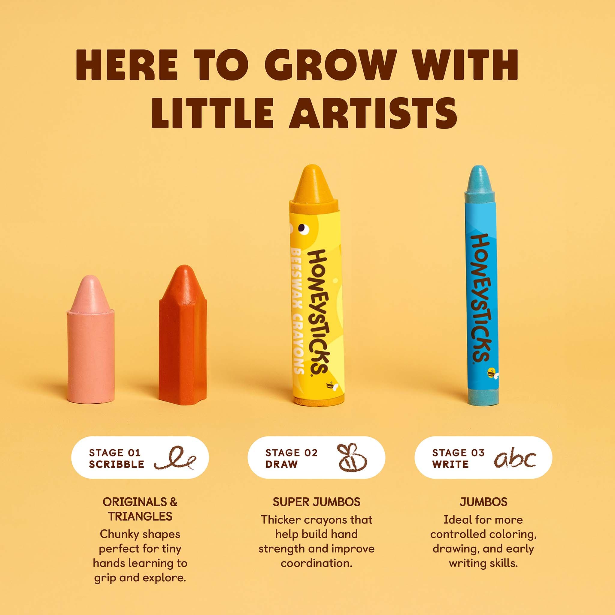 HONEYSTICKS Original Beeswax Crayons (10pk)