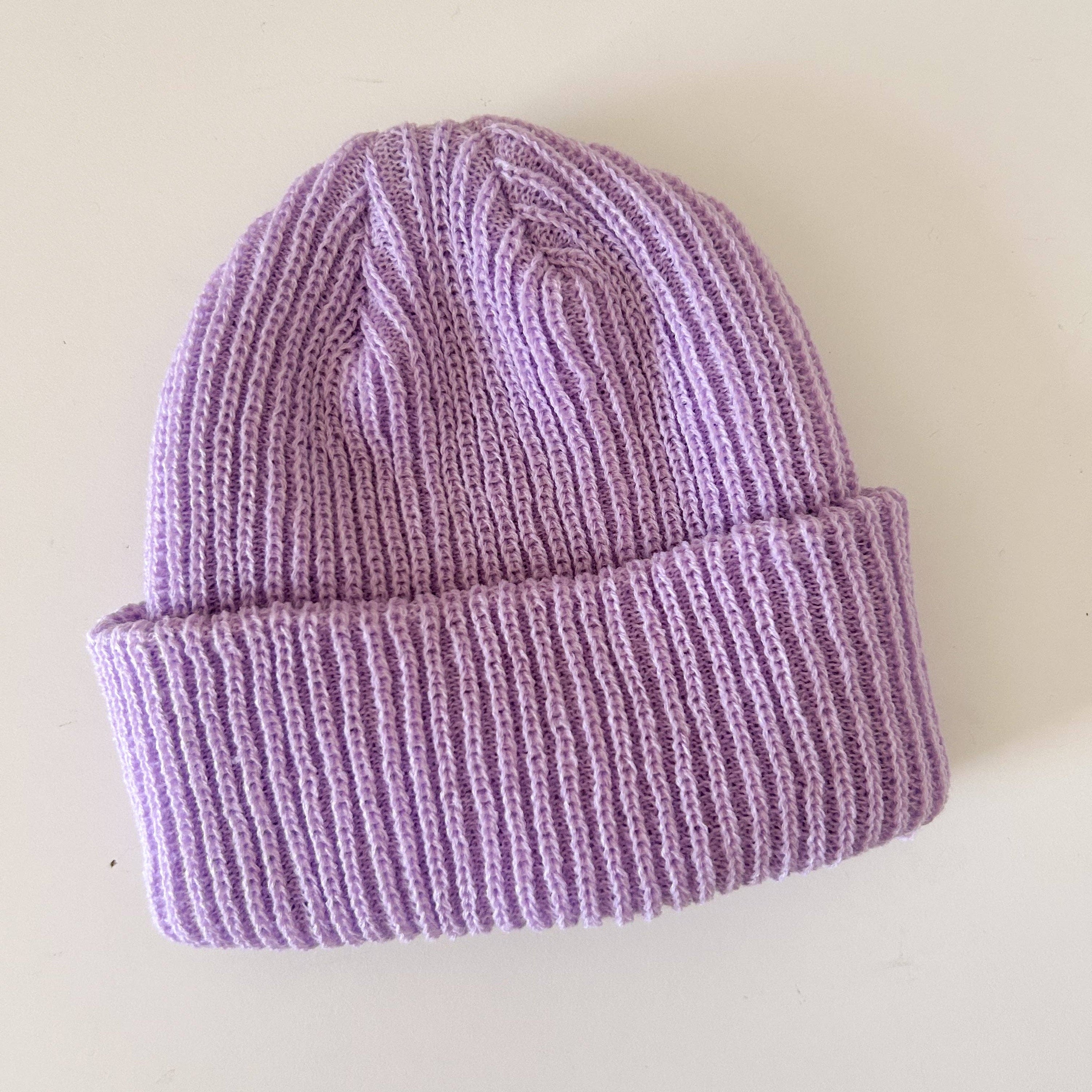 At Noon Ribbed Knit Beanie -- Lilac