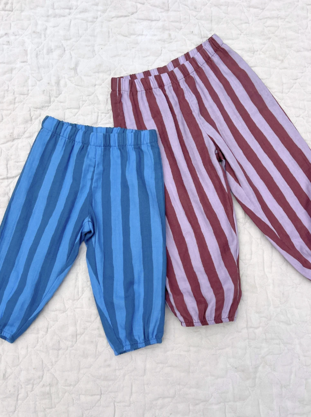 MILK TEETH Organic Muslin Pant - Purple + Maroon