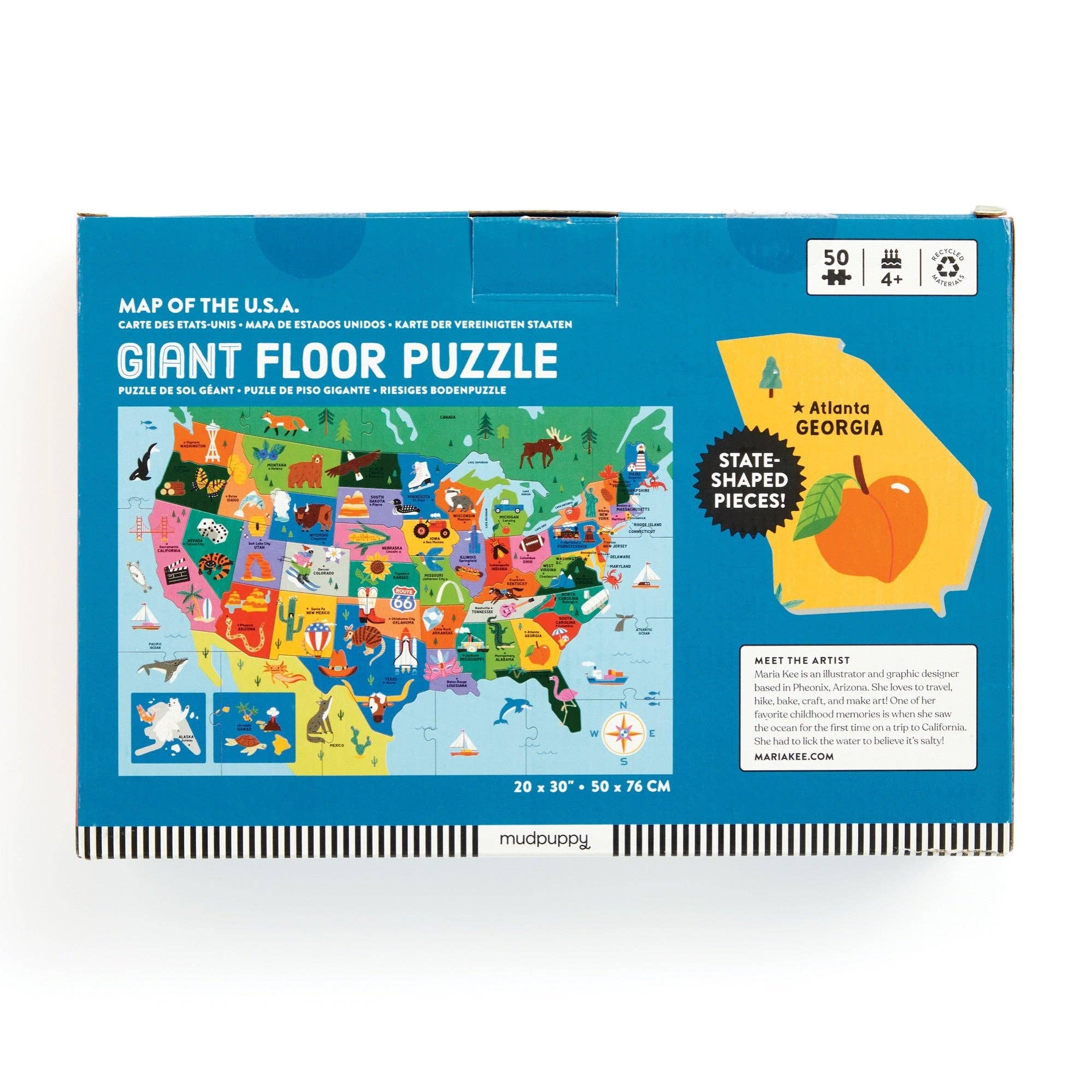 Map of the U.S.A. 50 Piece Giant Floor Puzzle