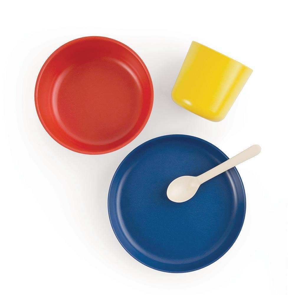 EKOBO Bamboo Kid Set - Lemon, Royal Blue, Tomato