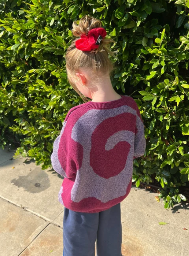 MILK TEETH Swirl Sweater in Pink & Purple