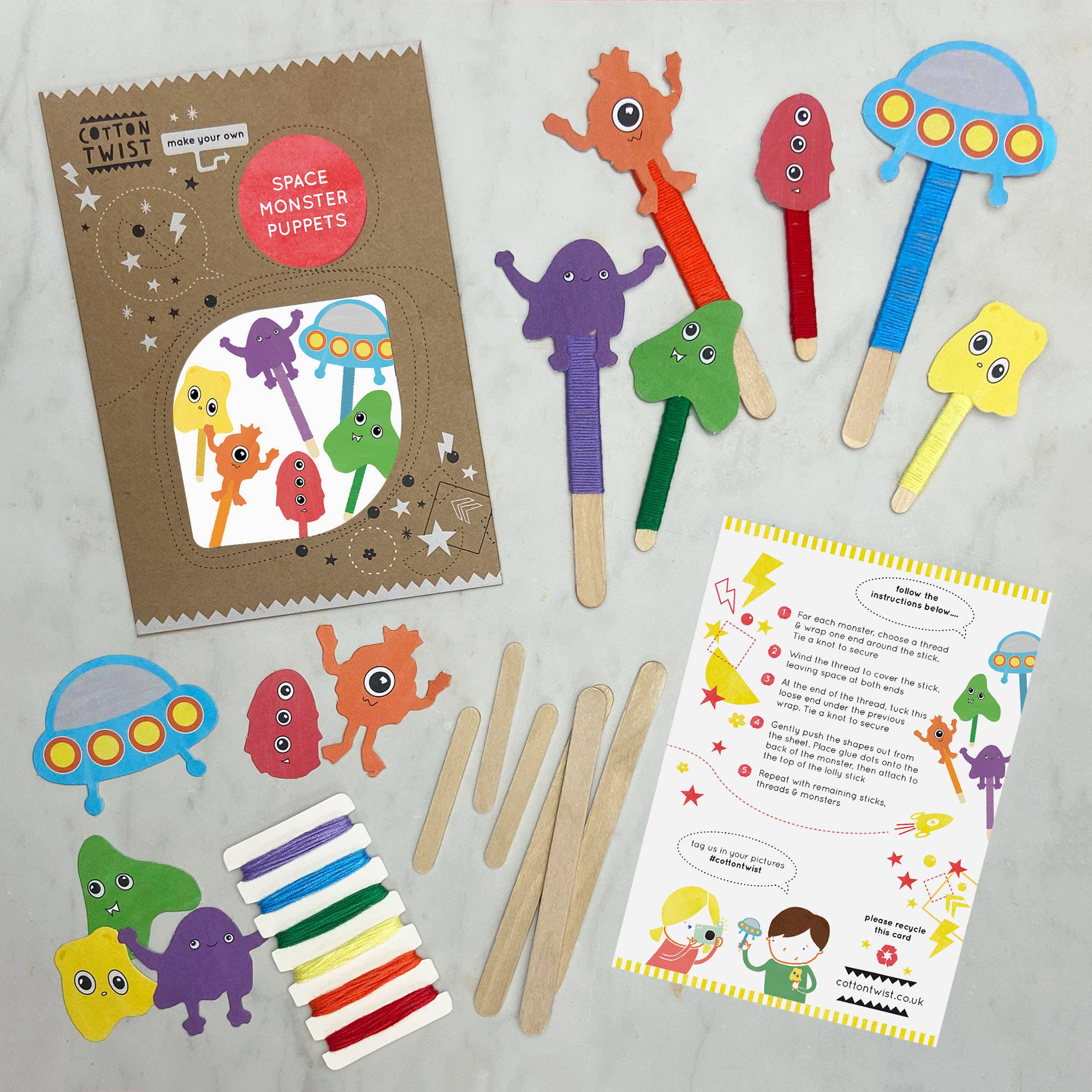 COTTON TWIST - Make Your Own Space Monster Puppets