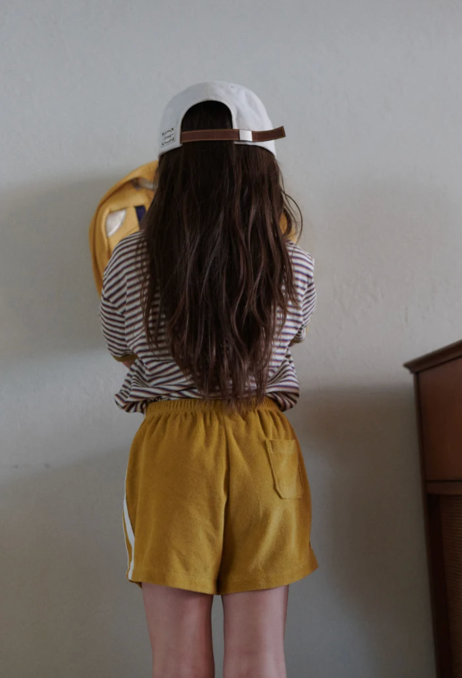 Half Track Terry Shorts in Mustard