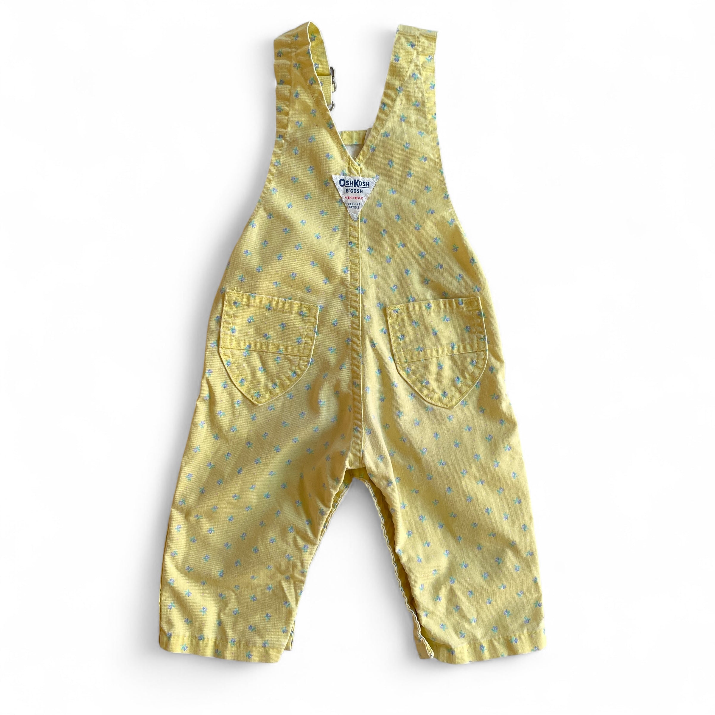 REPLAY VINTAGE - 12M - Osh Kosh Yellow & Purple Flower Overalls