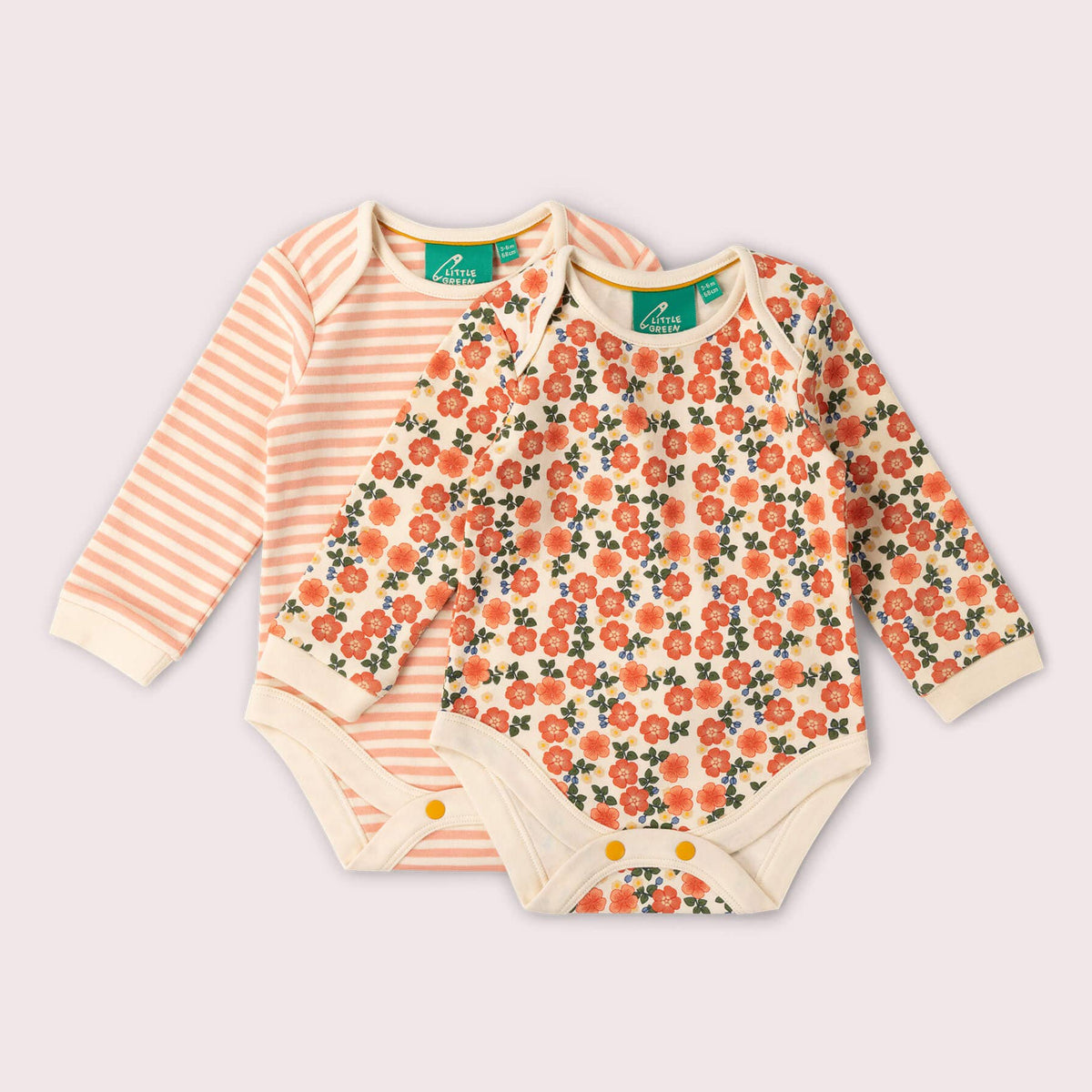 LITTLE GREEN RADICALS Petals Bodysuit (2 Pack)