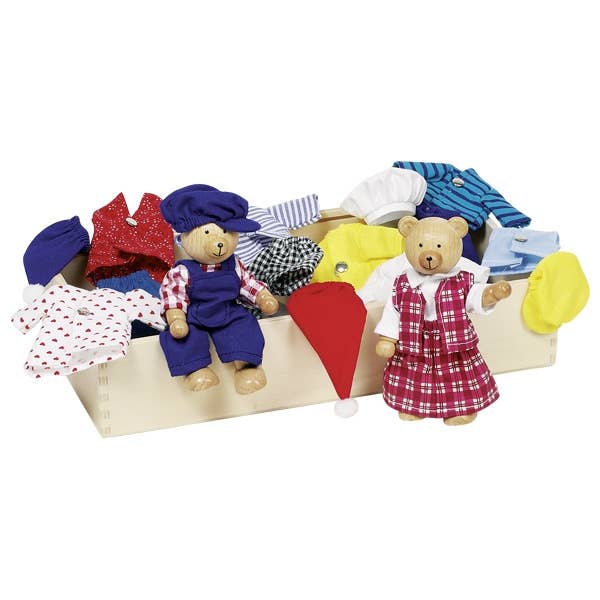GOKI Flexible Bear Dolls with Wardrobe