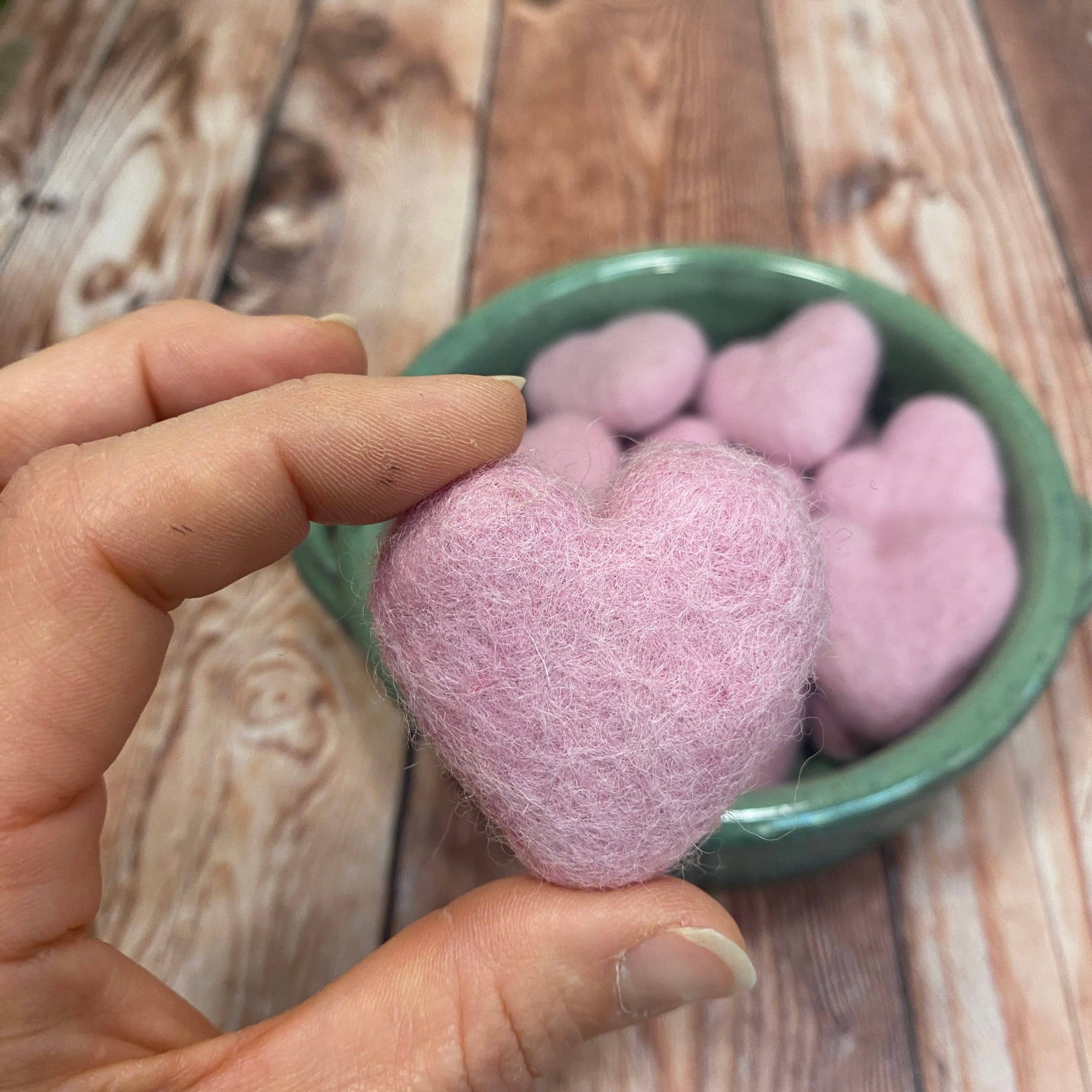 Felt Hearts Loose Baby Pink