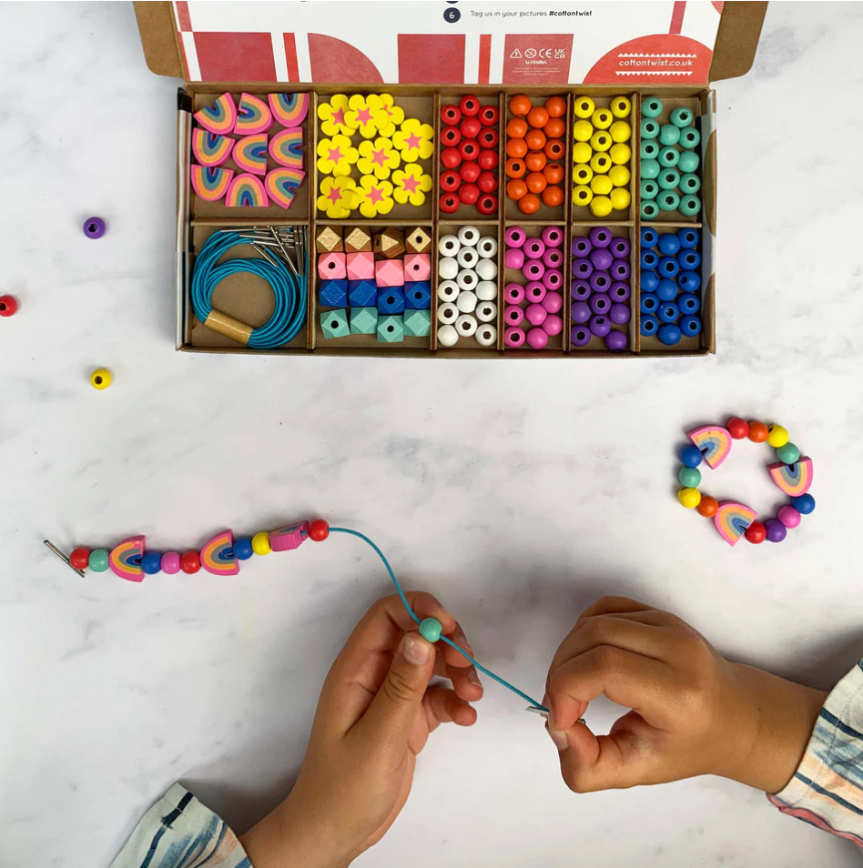 COTTON TWIST Rainbow & Flower Bracelet Making Kit