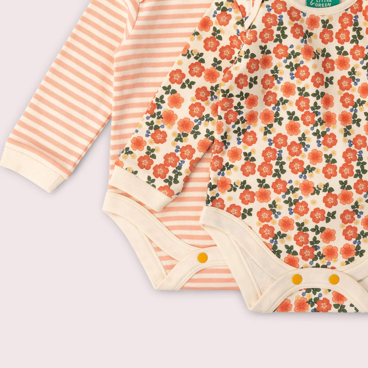 LITTLE GREEN RADICALS Petals Bodysuit (2 Pack)