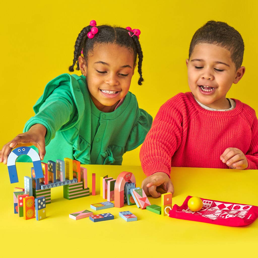 KIDOKI Topple Twist Wood Dominoes