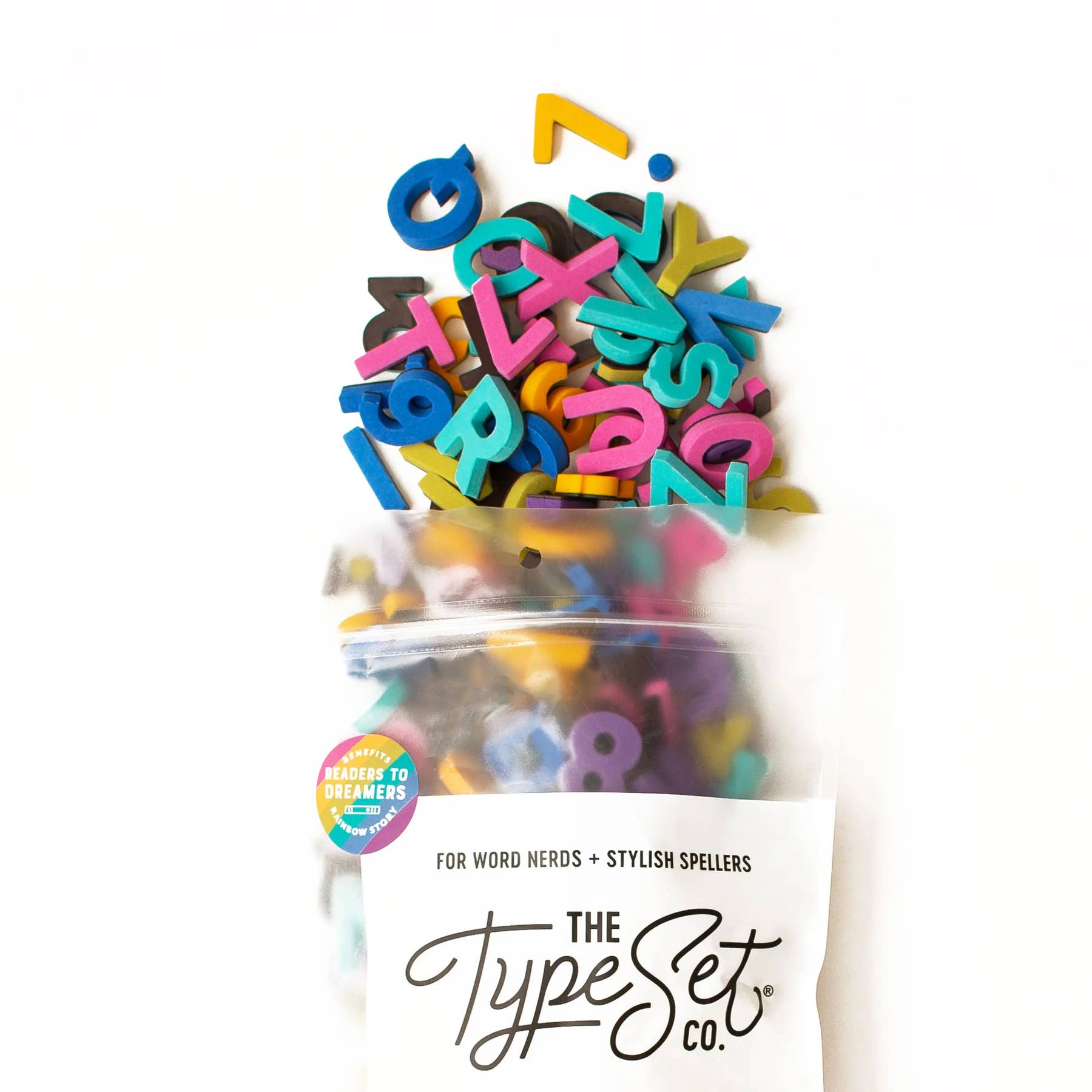 THE TYPE SET - 1-inch Magnetic Letters -  Rainbow Story