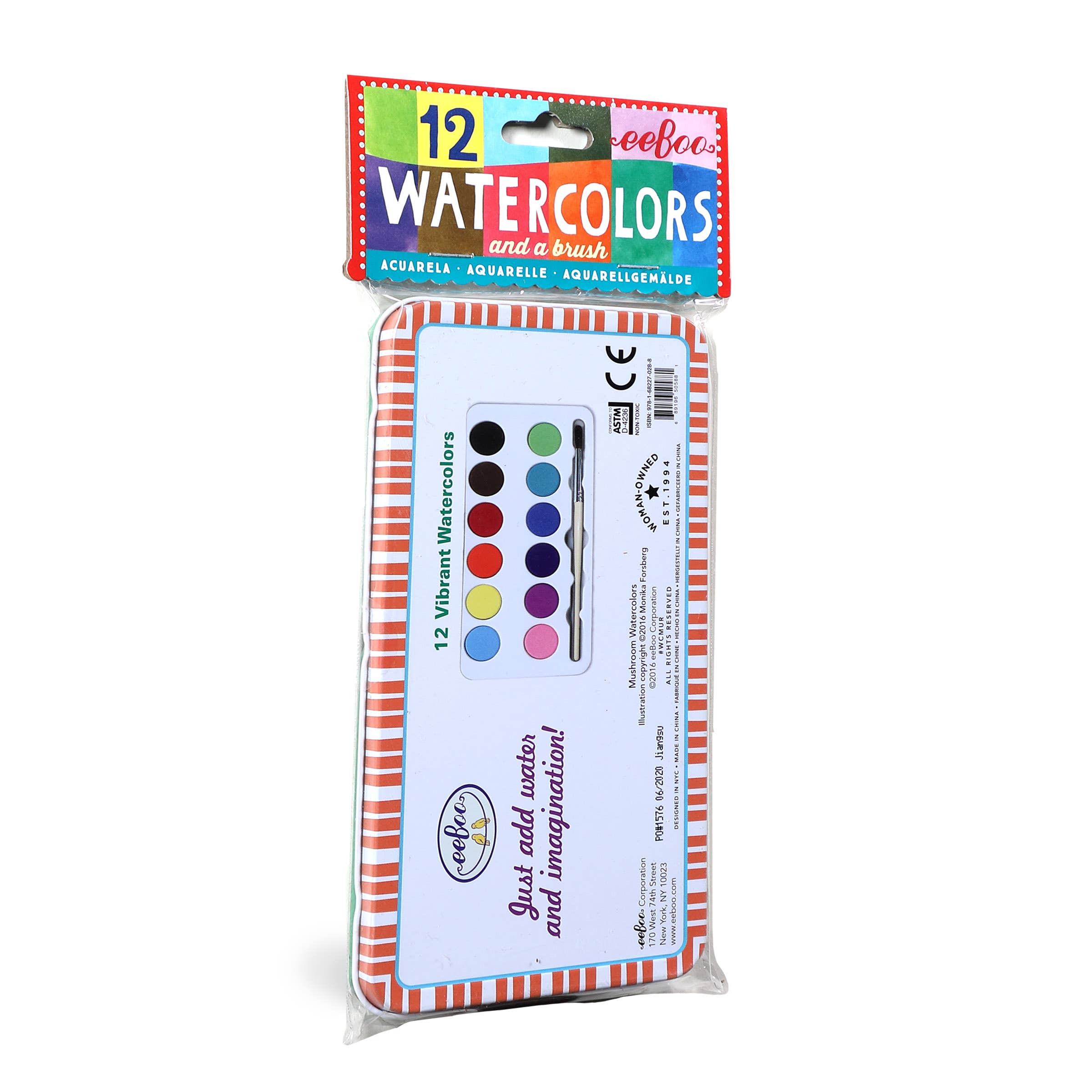 Woodland Mushroom Watercolor Paint Tin