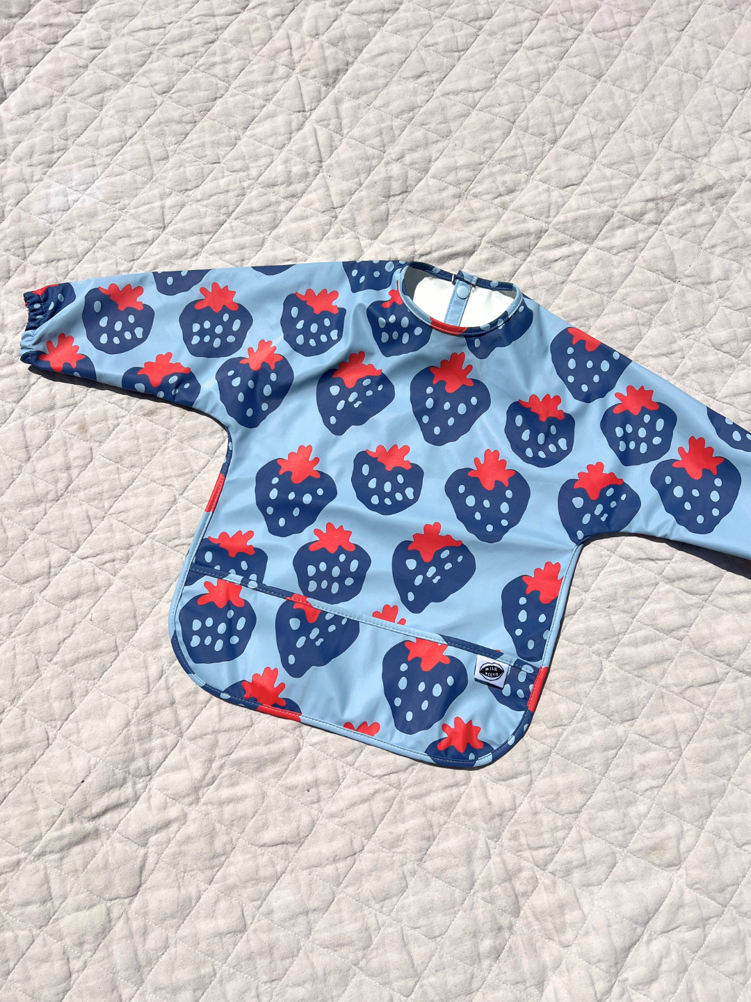 MILK TEETH - Blue Strawberries Smock Bib
