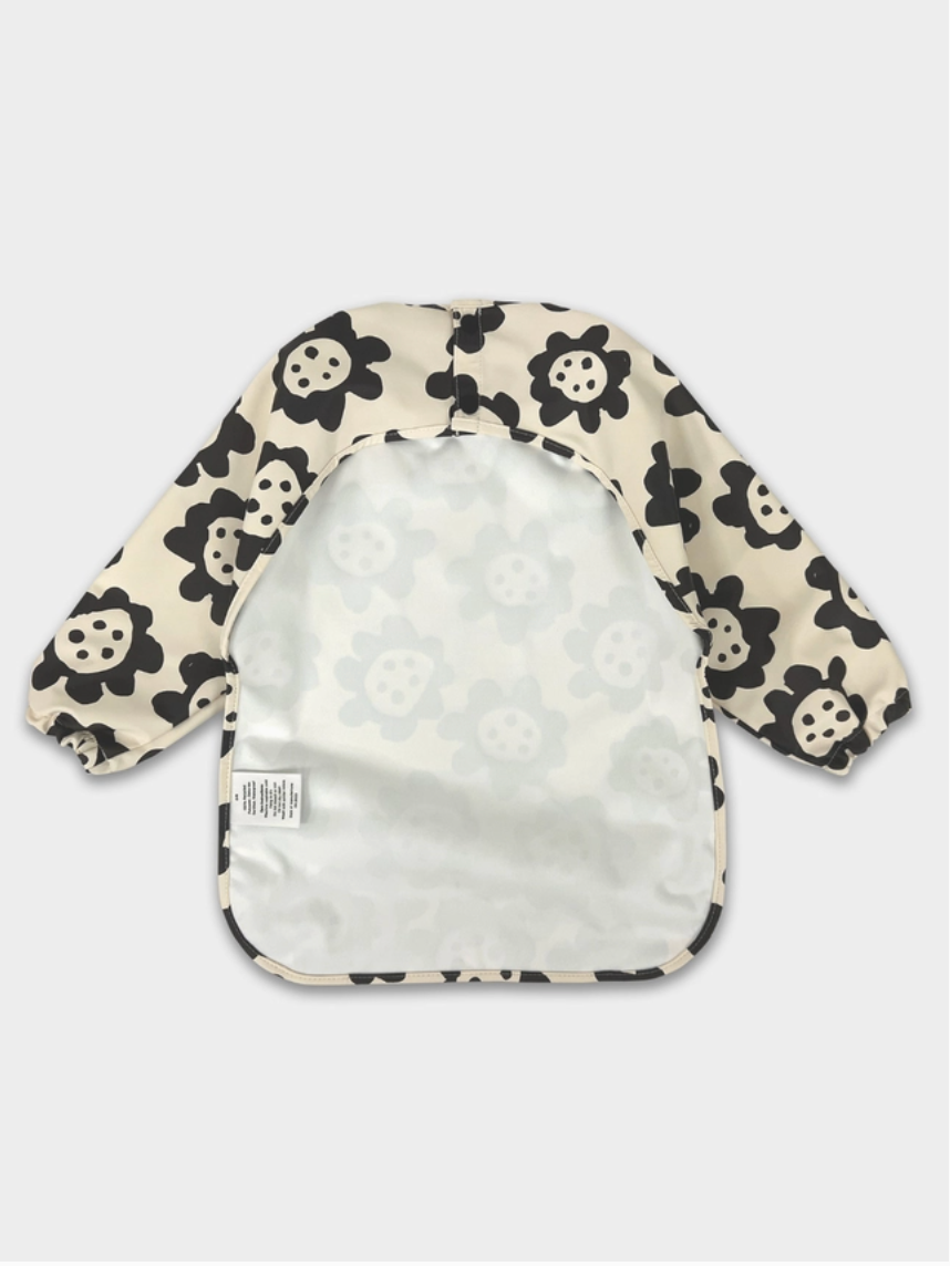 MILK TEETH Smock Bib Black Sunflowers