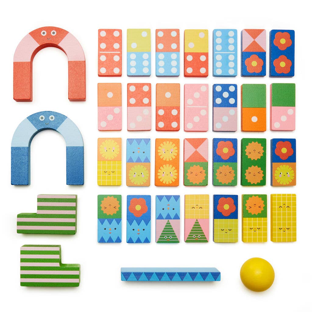 KIDOKI Topple Twist Wood Dominoes