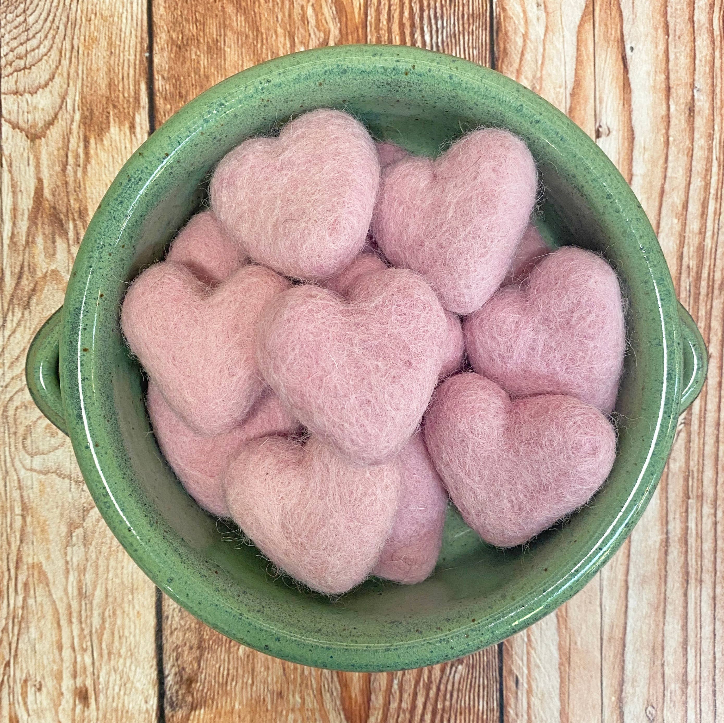 Felt Hearts Loose Baby Pink