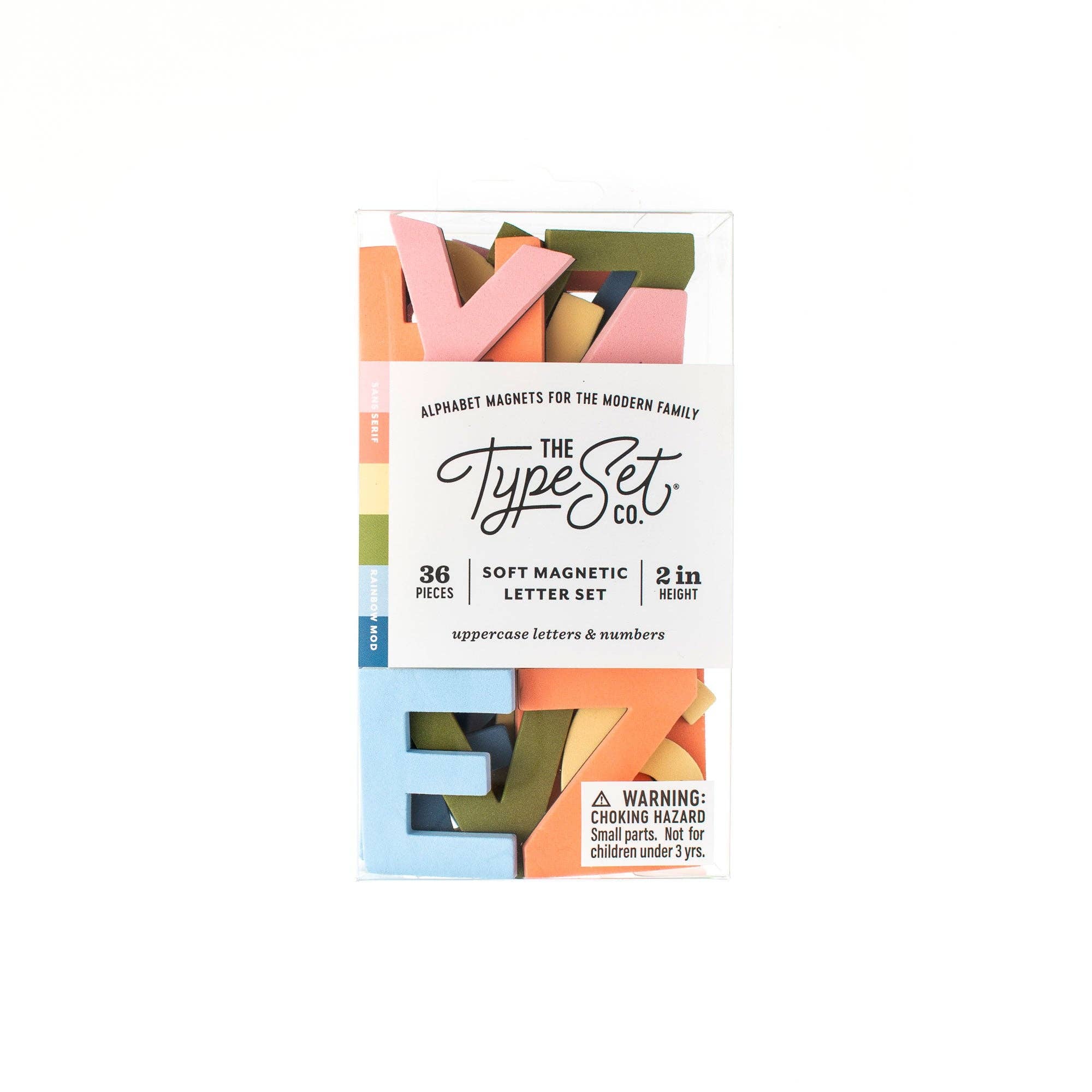 THE TYPE SET CO - 2-inc Magnetic Letters - Rainbow Mod (36pcs)