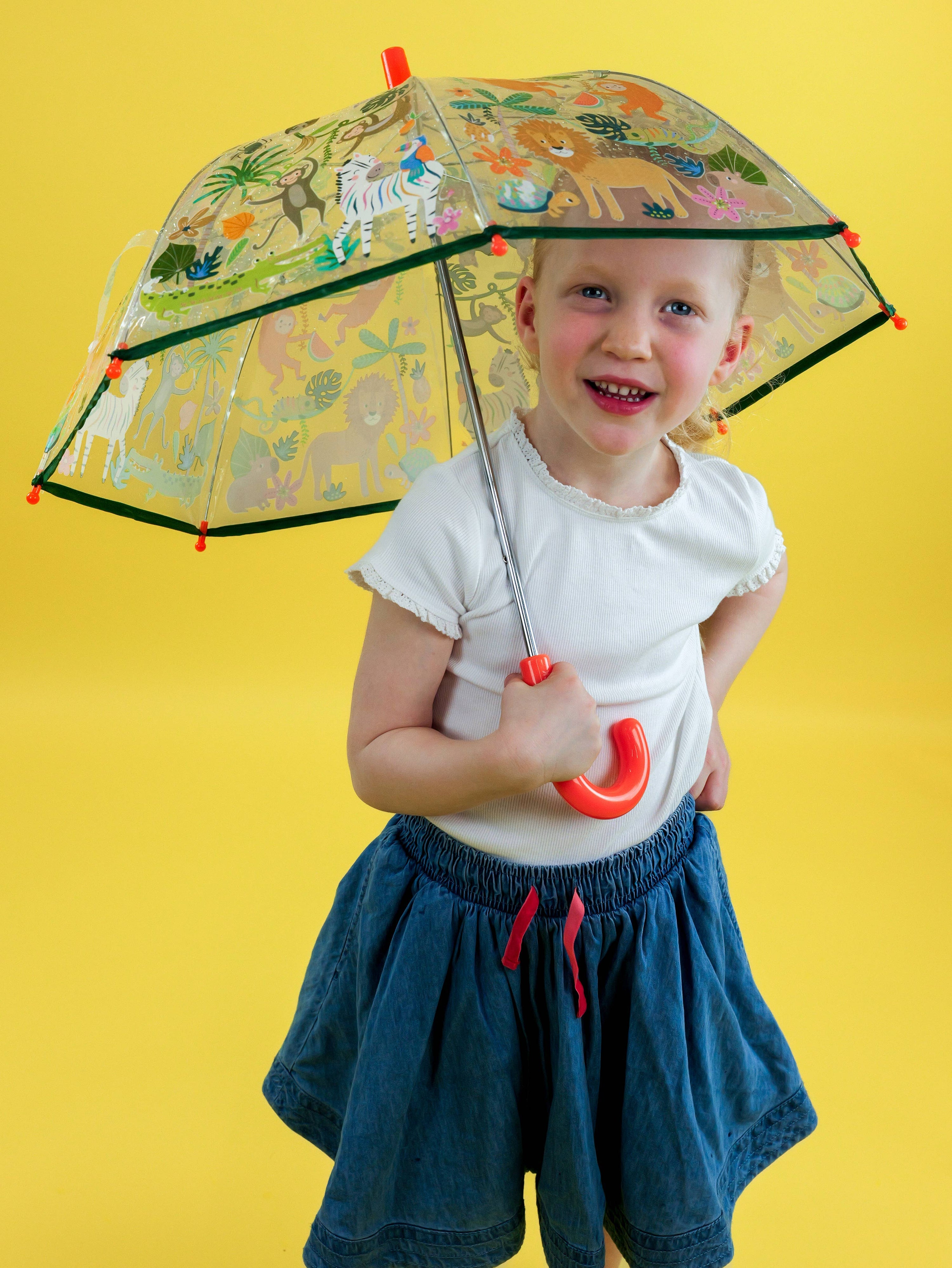 FLOSS & ROCK Jungle Transparent Color Changing Umbrella